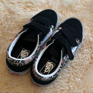 Kids Leopard Floral Old Skool Vans Size 1.5